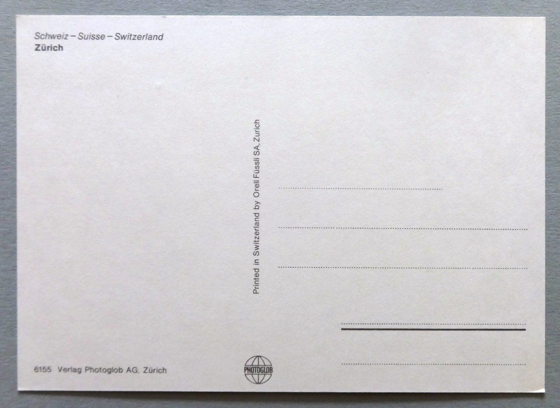Cartoline postali: Zürich – Usato da Fétigny venduto da Billy2miny 1