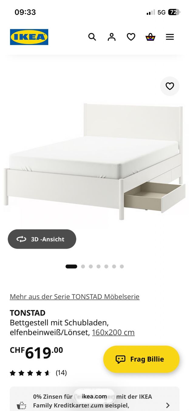 Ikea Letti: Bett Ikea Tonstad 160x200 – Usato da Pratteln venduto da duro065 1