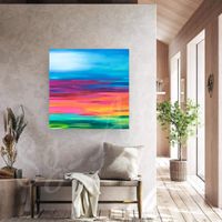 Acrylbild abstrakt "ozean" bunt Neu Unikat