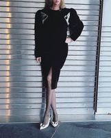 Sublime robe noire de soirée vintage années 80