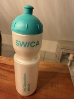 Trinkflasche Swica weiss türkis gebrauchter Zustand