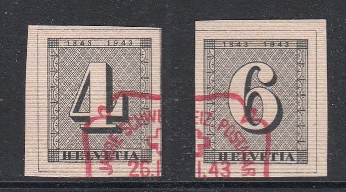 Tutti i francobolli: W12 + 13 Einzelwerte aus Jubiläumsblock Ersttag 26.2.1943 – Usato da Spreitenbach venduto da Mustang_1105