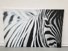 Grosses Zebra-Wandbild, neuwertig, Top! Höhe 118cm x 80cm