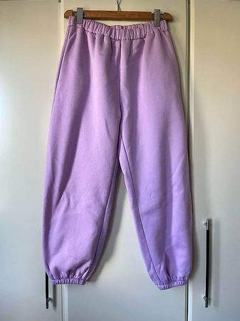 Lila Baggy Trainerhose Damen Y2K Oversized Streetwear