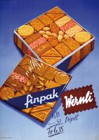 Wernli Finpack Guetzli Retro Vintage Plakat von 1950