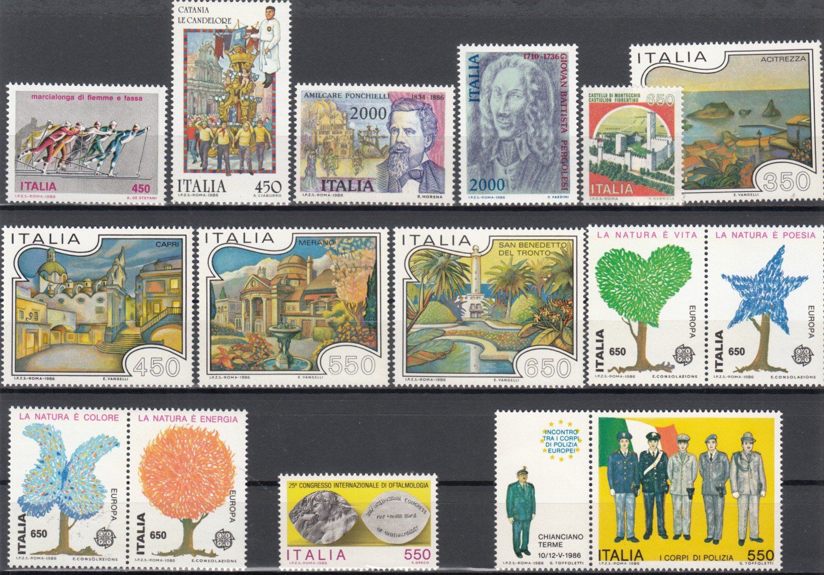 Tutti i francobolli: Italien 1986 postfrisch – Usato da Bürglen TG venduto da StampGraf 1