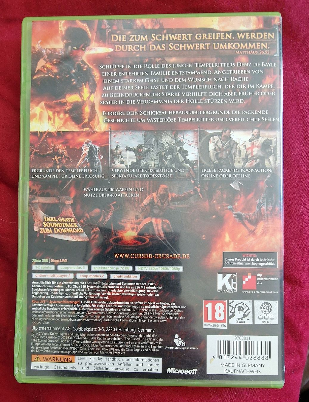 Microsoft Giochi: Xbox 360 Spiel: The Cursed Crusade – Usato da Mauren venduto da Karnickel81 1