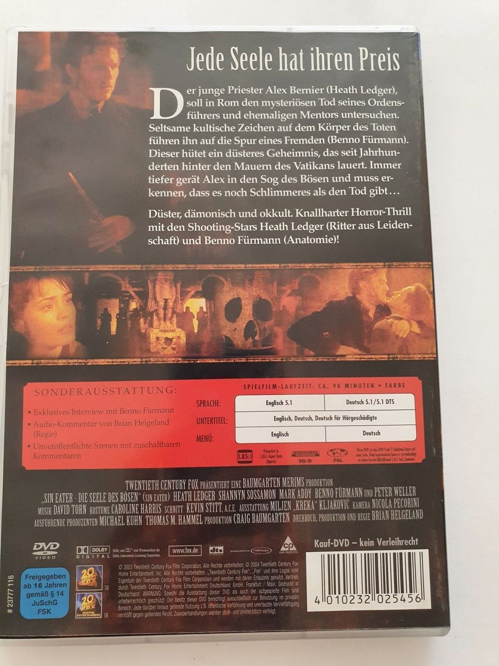 Alle DVDs: Sin Eater - Die Seele des Bösen – Gebraucht aus Oberdorf BL von BaldenEagle 1
