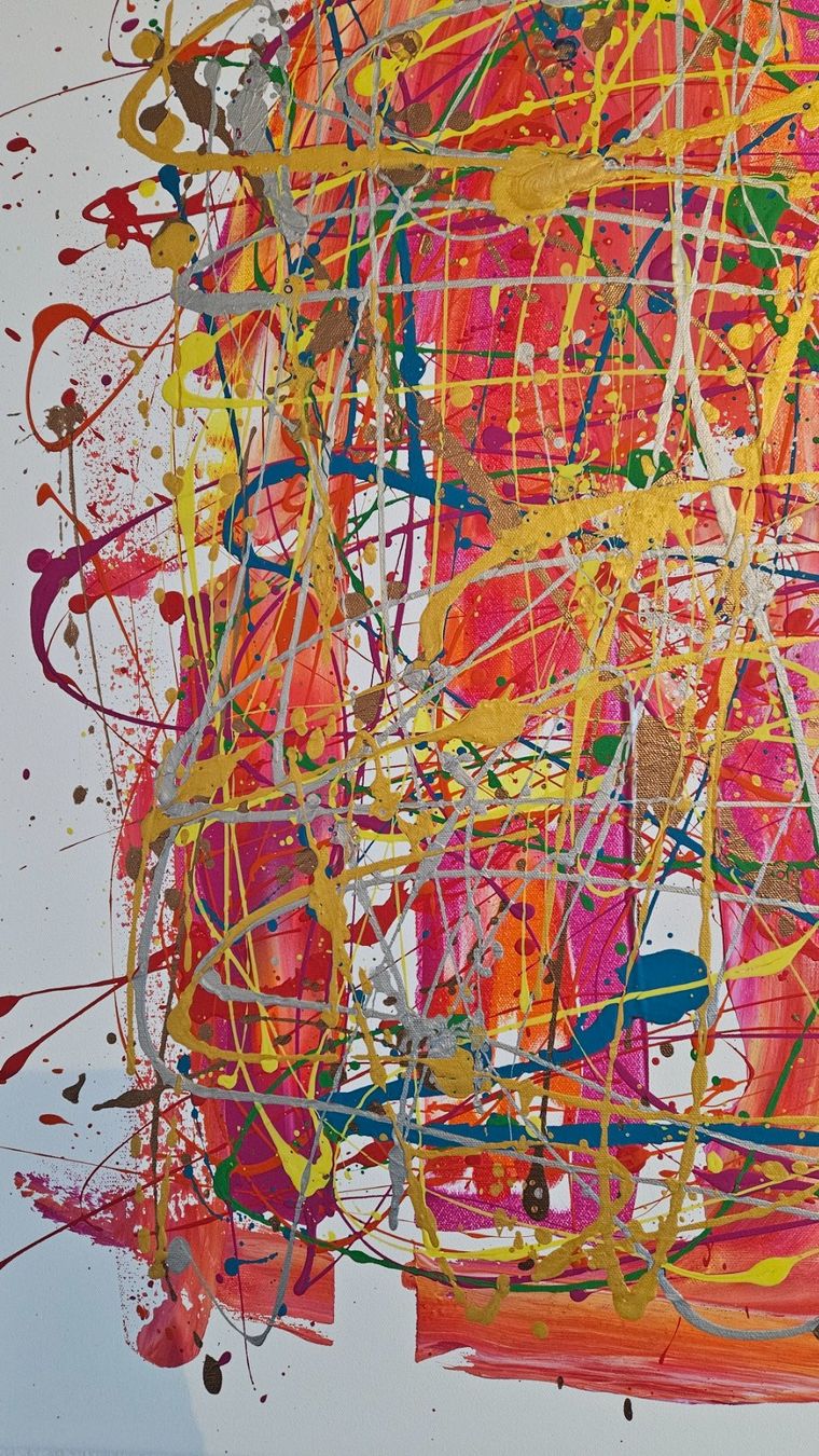 Dipinti: Tableau abstrait unique, couleurs vives et dynamiques! – Nuovo (secondo la descrizione) da Le Locle venduto da fab_c9hh 6
