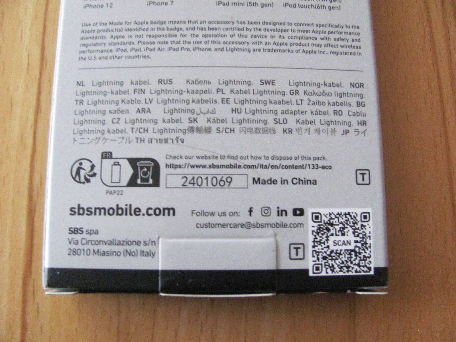 Cavi: Lighting Kabel /Ladekabel /sbsmobile – Nuovo e nell'imballaggio originale da Uznach venduto da Bimbolino 1