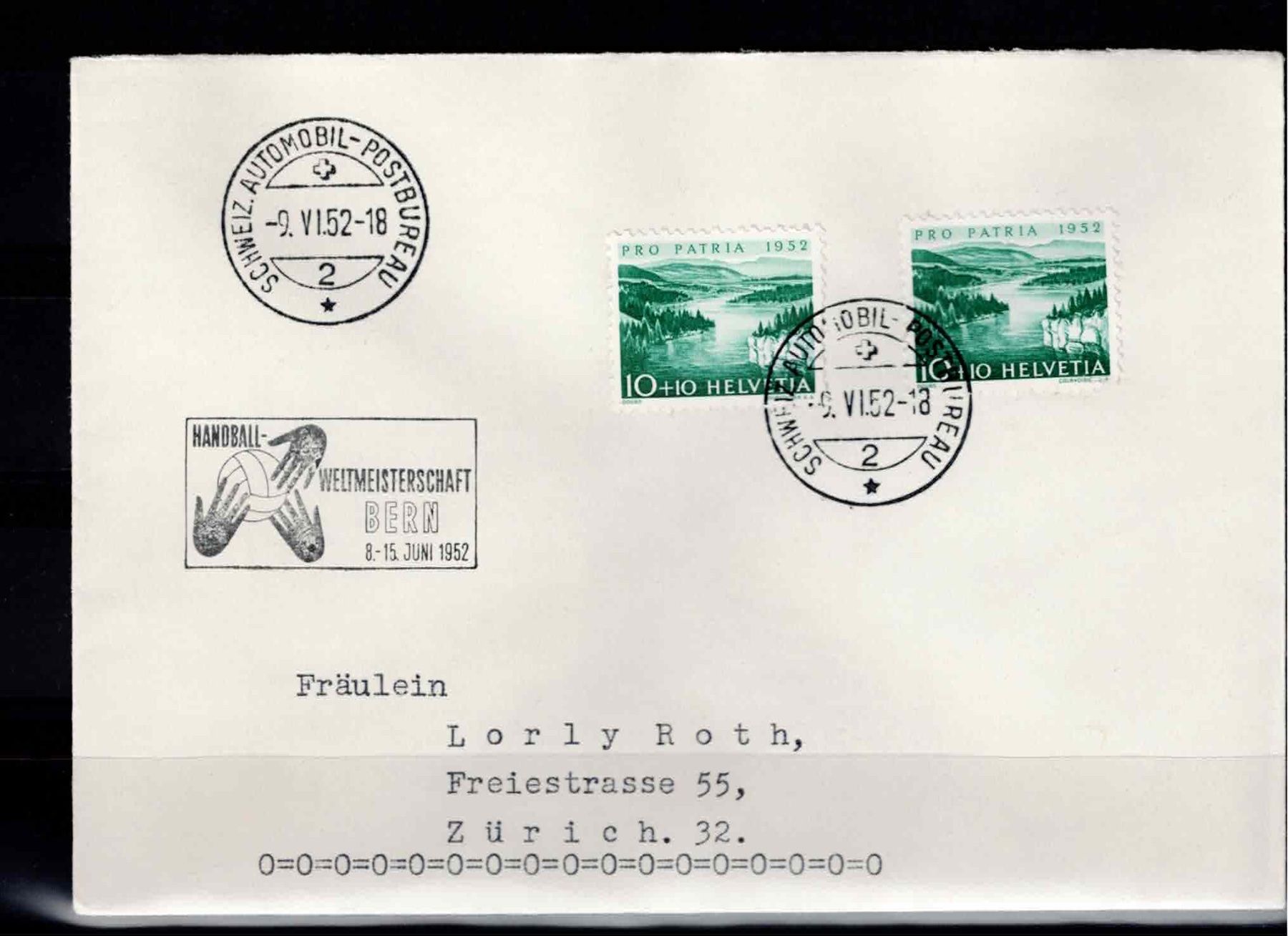 Tutti i francobolli: Schweiz  Brief 1952 – Usato da Koblenz venduto da Markenhimmel