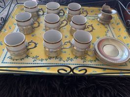 Service à café support en étain 