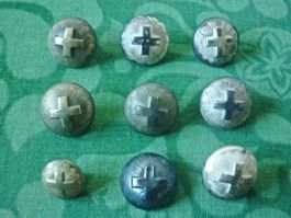 Lot Vintage Uniformknöpfe -  Offizier Knöpfe Armee