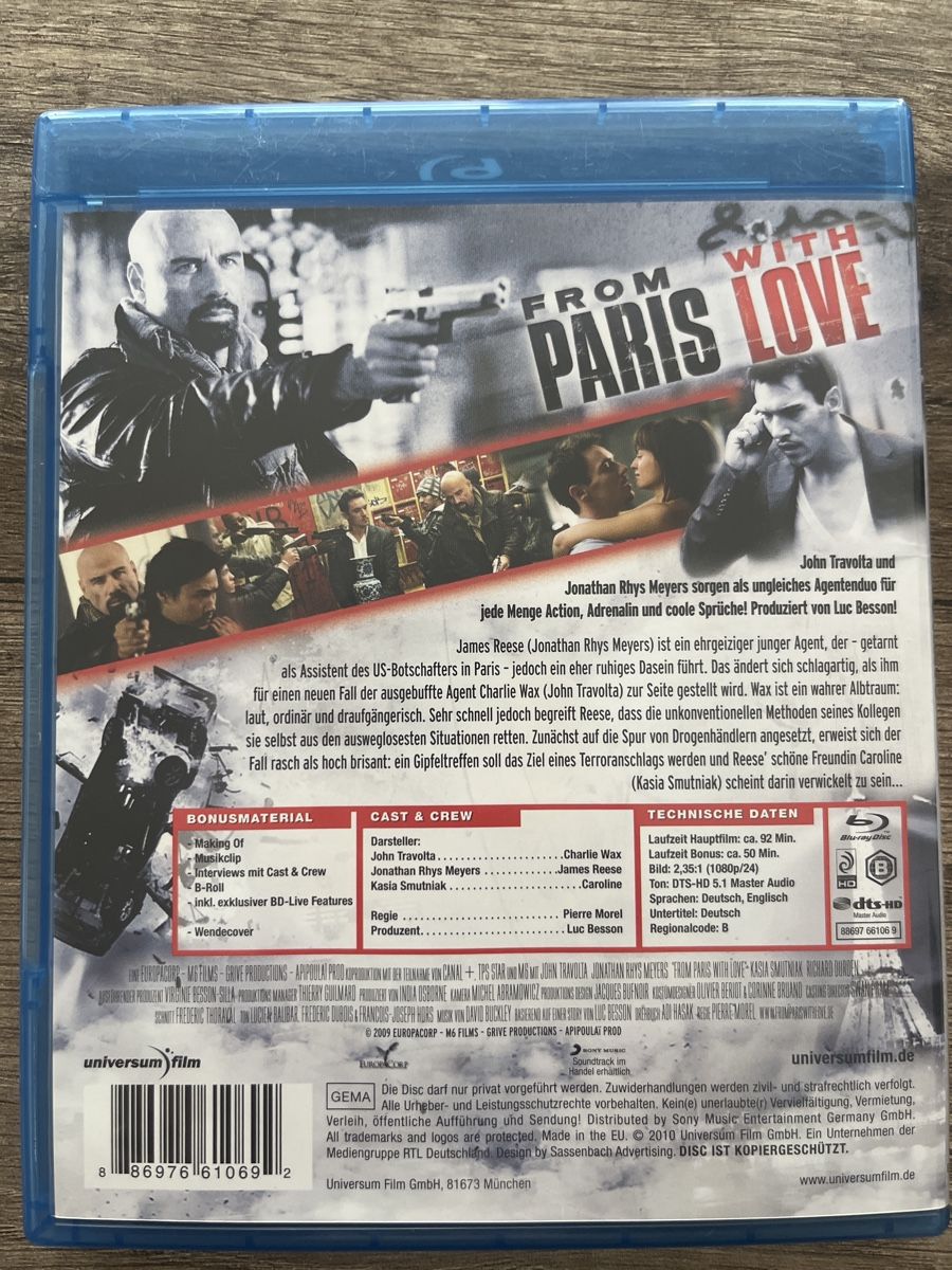 Tutti i DVDs: Blu-ray: From Paris With Love – Usato da Frutigen venduto da abr_w5b2 2