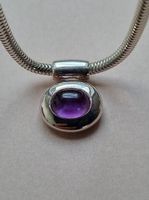 Silberkette 925 Schlangenkette mit Amethyst Anhänger