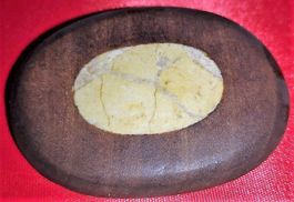 Brosche Holz und Stein