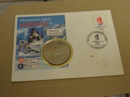 Olympische Spiele 1992 Albertville Numisbrief mit Medaille
