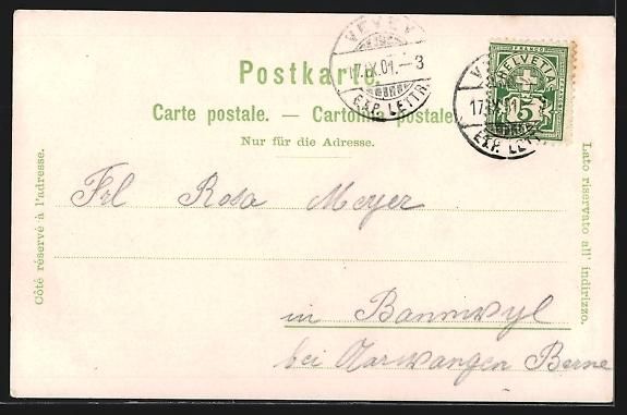 Ansichtskarten: Vevey, Exposition 1901, Panorama, 1901 – Gebraucht aus Berlin von bartko-reher 1