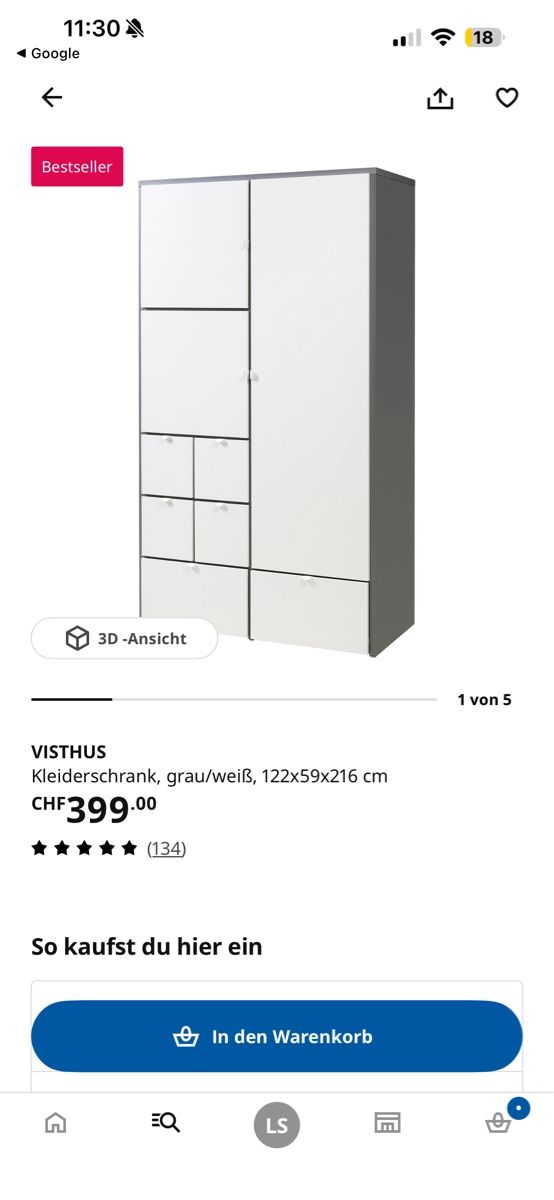Schränke: IKEA Visthus Kleiderschrank – Gebraucht aus Bergdietikon von LA-Sunshine 3