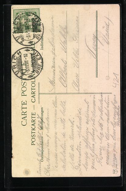 Cartoline postali: Zürich, Eidgen. Schützenfest 1907, Ort – Usato da Berlin venduto da bartko-reher 1