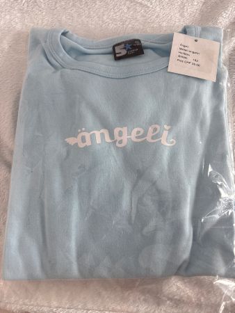 Neues, hellblaues "Ängeli" Shirt, Grösse 152