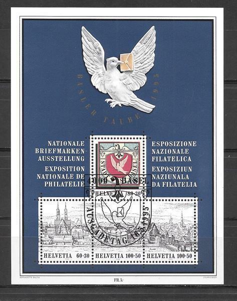 Tutti i francobolli: W79 Basler-Taube-Block gest. ET Basel 16.5.1995 – Nuovo (secondo la descrizione) da Olten venduto da clotaldi