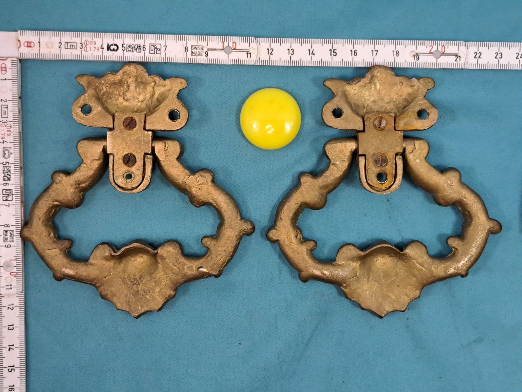 Eisenwaren: 2 schöne antike grosse Fall Griffe, Messing (LOT2055#MBS3) – Gebraucht aus Baar von rocca268 8