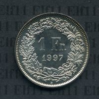 CHF___1.00 1997 stgl * nigelnagelneu! 1 Franken