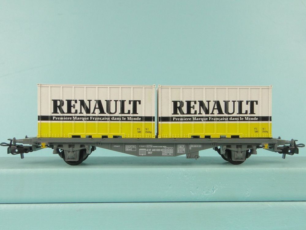 Märklin Modellini di ferrovie: Märklin 4664 Containerwagen Renault – Usato da Bülach venduto da cann11 2