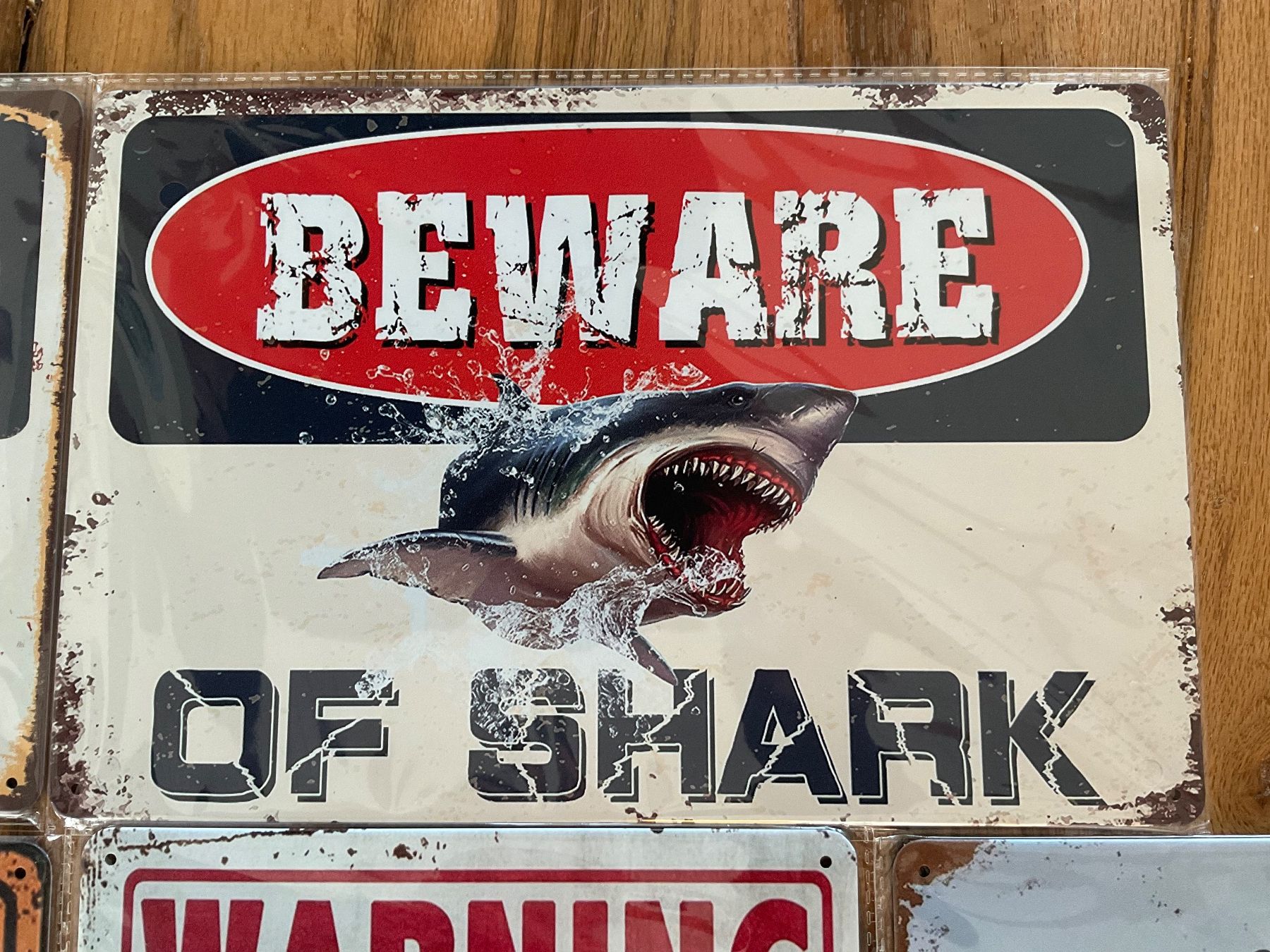 Insegne: Blechschild / Vintage / Strand / Shark / Haifisch – Nuovo e nell'imballaggio originale da aarwangen venduto da Butzi99 4