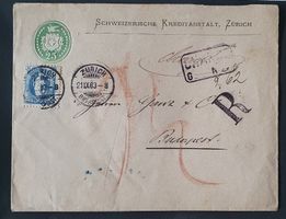 Tüblibrief Brief mit Stehender Helvetia 70A Perfin