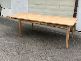 Biedermeier Tisch Tanne, 200 x 100,  + 1 x 50 cm Schublade