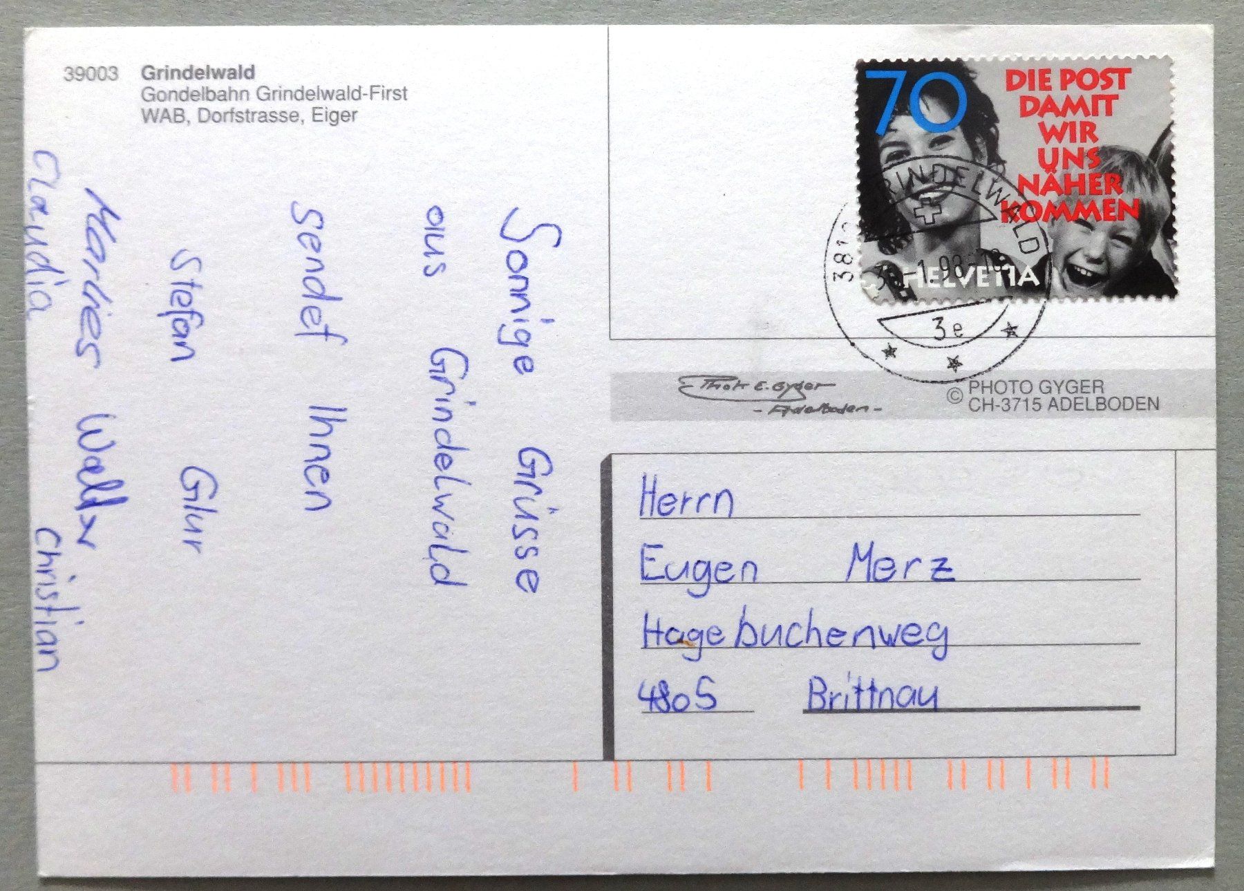 Cartoline postali: Grindelwald – Usato da Fétigny venduto da Billy2miny 1