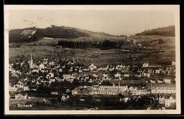 Sirnach, Dorfansicht mit Kirche und Fabr