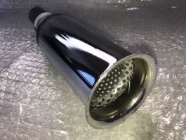 Auspuff-Endrohr verchromt, gebördelt, mit Lochrohreinsatz