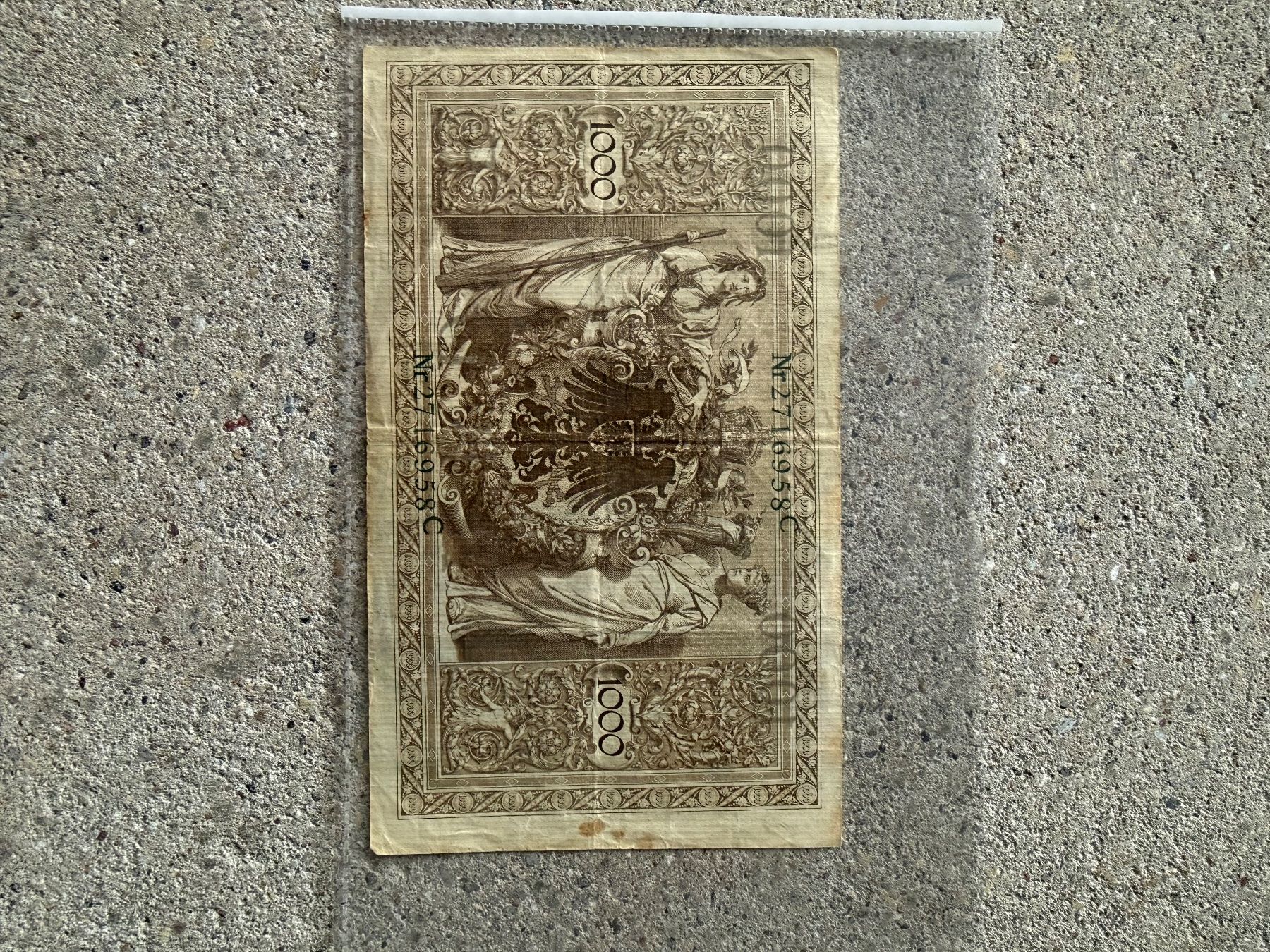 Banconote: 1000 Mark Reichsbanknote – Usato da Buchs ZH venduto da kaktus899