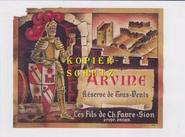 Etikette - Arvine (Réserve de Tous-Vents) /bd