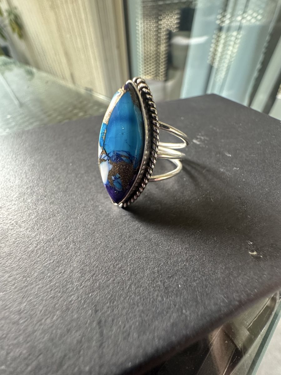 Anelli: Lila Dahlie Türkis Silber Ring – Nuovo e nell'imballaggio originale da Kriens venduto da Hortensie6 4