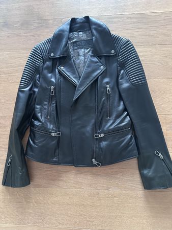 Damen Lederjacke schwarz Grösse 38 guter Zustand