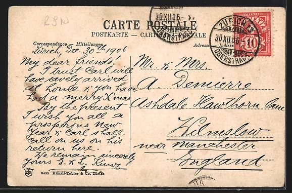 Cartes postales: Zürich, Uferpartie bei Mondschein, Sylv – D'occasion à Berlin par bartko-reher 1