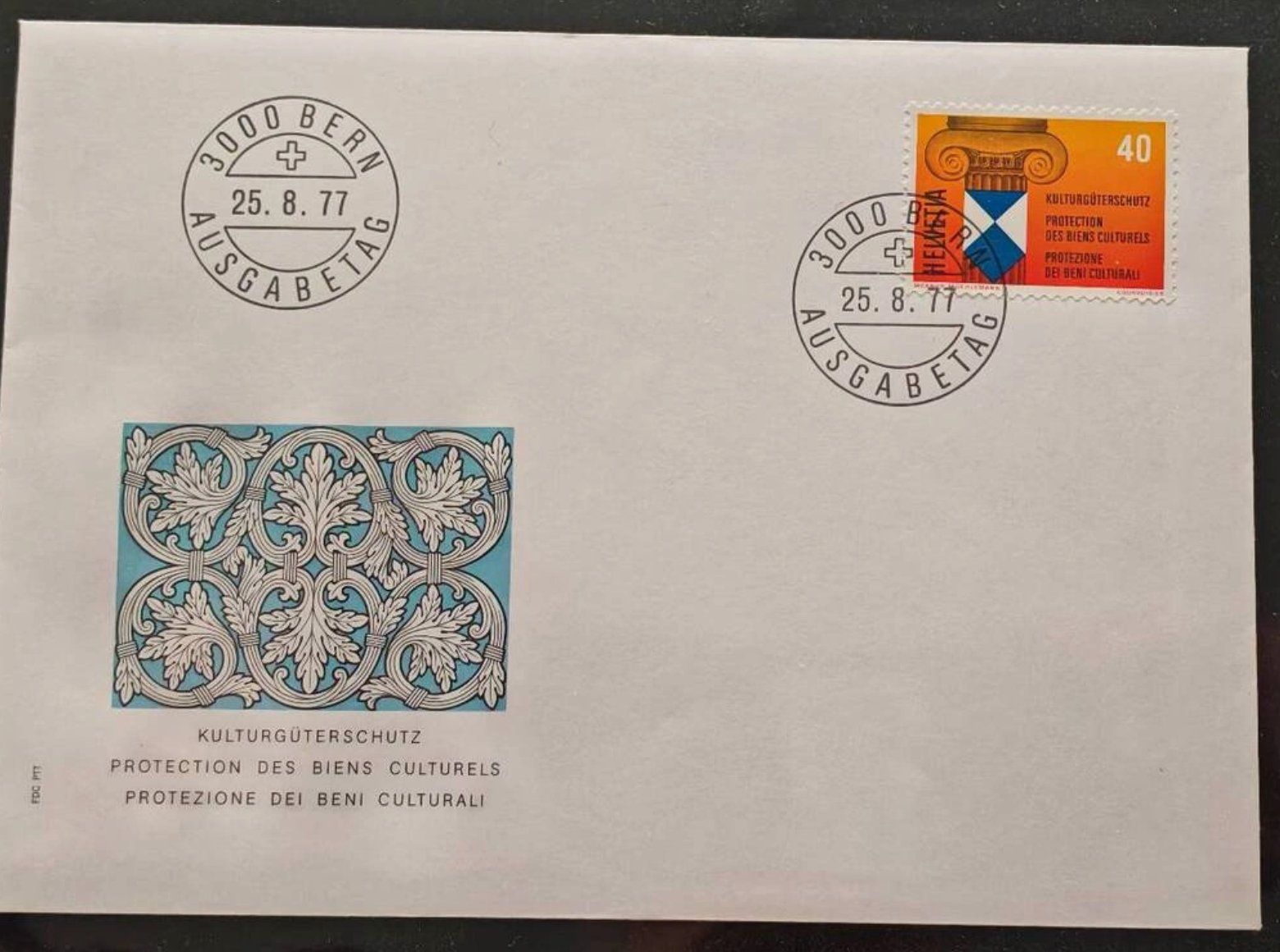 Tutti i francobolli: Ersttagsbrief, Kulturgüterschutz 1977, Bern – Usato da Zuerich venduto da Antiquarium
