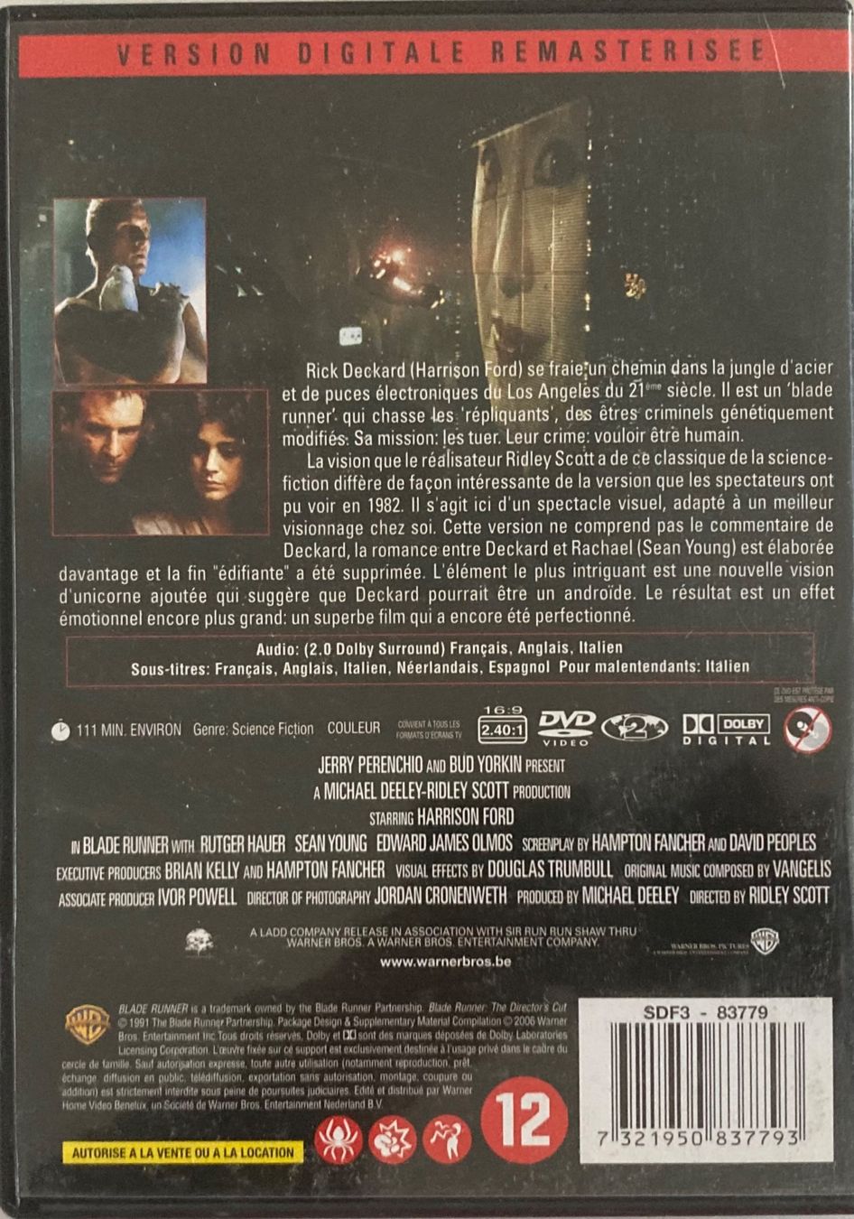 Tutti i DVDs: HARRISON FORD - BLADE RUNNER – Usato da Poliez-Pittet venduto da Newtown-Records 1
