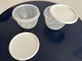 Vorratsdose Kunststoff transparent mit Deckel 2er Set