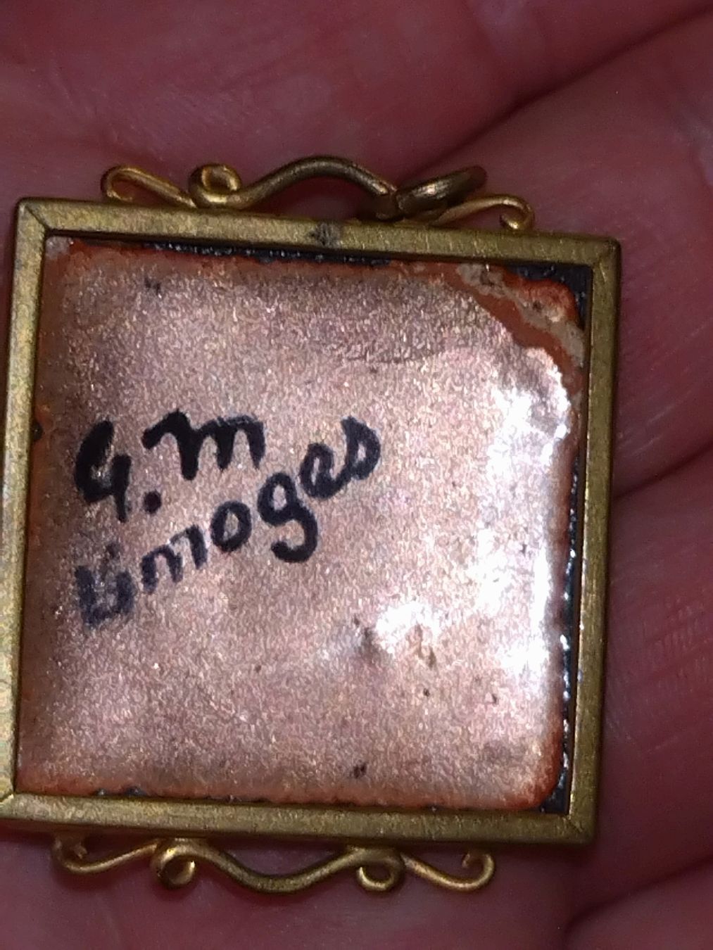 Ciondoli: Pendentif émail oiseau bleu cadre doré 4.m Limoges – Usato da Farvagny-le-Grand venduto da LaCaverne 3