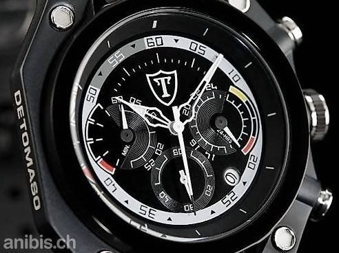 De Tomaso Uhren: Chronographe DeTomaso noir bracelet cuir – Neu und originalverpackt aus Apples von Photec18 1