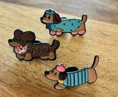 Set 3x Pin Hunde / Dackel