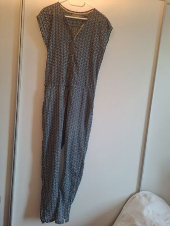 Jumpsuit Plus Fine blau/weiss gemustert Gr. S guter Zustand