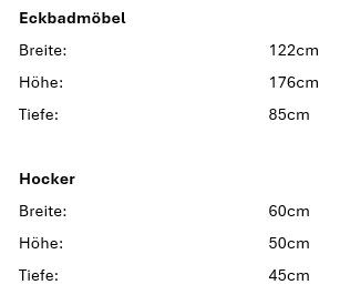 Mobili per bagno: 046 Burgbad Eckbadmöbel, grau, mit Hocker, 122/85cm – Nuovo (secondo la descrizione) da Derendingen venduto da Meisterstuecke 9