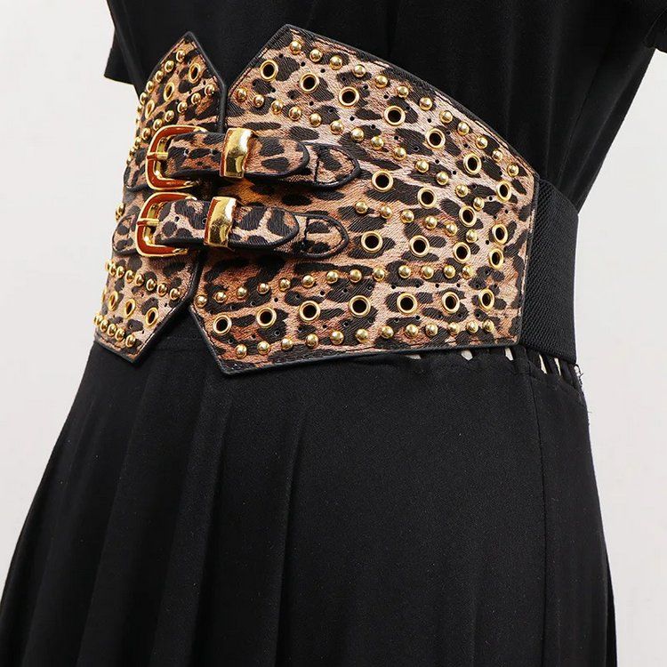 Cinture: Breiter elastischer Gürtel Leoparden Korsettstil – Nuovo e nell'imballaggio originale da Lausanne venduto da FASHION-WORLD-SHOP 1