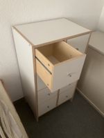 Kommode mit 8 Schubladen hellbraun/weiss